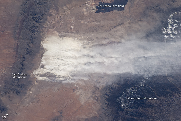 Winds Blowing White Sands Spotted from Space